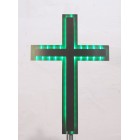 Kreuz 2-fach mit LED Band und Fernbedienung, Abstand zueinander 2 cm, unten mit Zapfen für 35 mm Rohr, Größe wählbar*